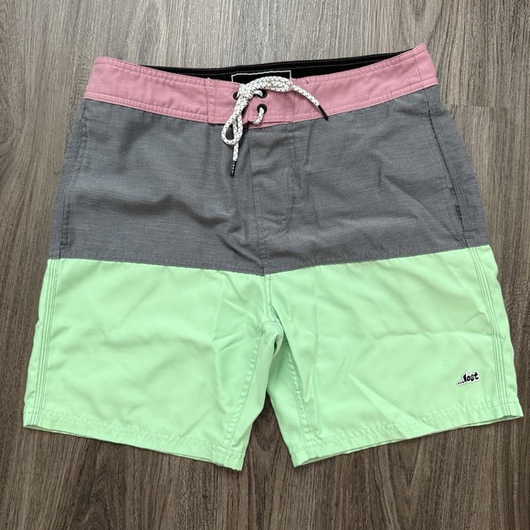 Lost Other - Lost Board Shorts Mens Size 32 Surf Swim Trunks Pink‎ Gray Green Striped
